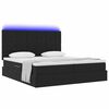 vidaXL Cama con tira de luces LED Negro 180 x 200 cm Terciopelo
