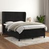 vidaXL Cama box spring con colch&oacute;n terciopelo negro 140x190 cm