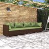 vidaXL Set muebles de jardín 4 piezas y cojines ratán sintético marrón