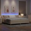 vidaXL Cama Box Spring LED con colch&oacute;n con LED Crema 200 x 200 cm tela