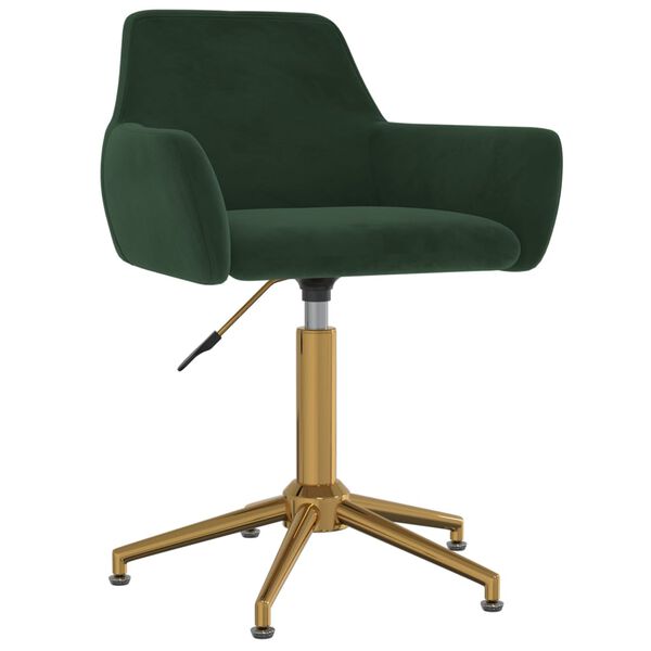 vidaXL Silla de comedor giratoria 6 uds terciopelo verde oscuro