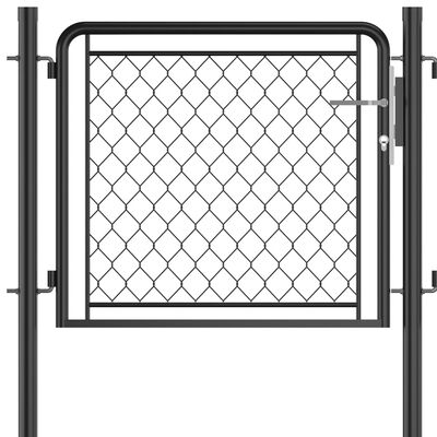 vidaXL Puerta de jardín de acero gris antracita 75x495 cm