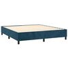 vidaXL Cama box spring colch&oacute;n y LED terciopelo azul oscuro 180x200 cm