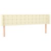 vidaXL Cabecero de cuero sint&eacute;tico color crema 183x16x78/88 cm