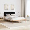 vidaXL Estructura de Cama con Cabecera Tapizada Marr&oacute;n 135 x 190 cm