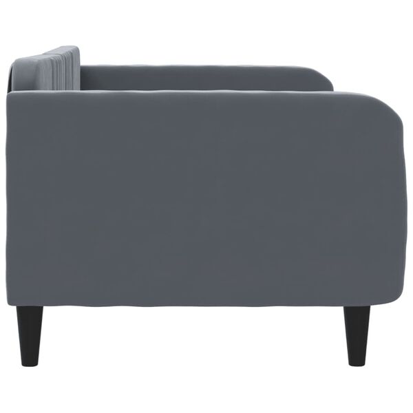 vidaXL Sof&aacute; cama sin colch&oacute;n terciopelo gris oscuro 90x200 cm