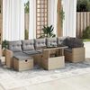 vidaXL Set de sof&aacute;s de jard&iacute;n y cojines 8 piezas rat&aacute;n sint&eacute;tico beige