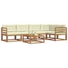 vidaXL Conjunto de sof&aacute;s de exterior con coj&iacute;n 6 pcs Natural y Crema