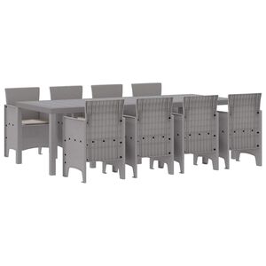 vidaXL Conjunto de Comedor de Jardín 9 pcs Blanco Ratan Polt