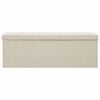 vidaXL Banco de almacenamiento plegable lino sint&eacute;tico crema blanco