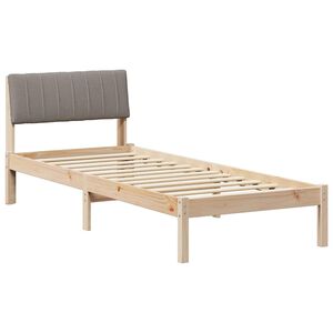 vidaXL Estructura de cama con cabecera Marr&oacute;n y taupe 75 x 190 cm
