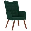 vidaXL Sill&oacute;n relajante con taburete de terciopelo verde oscuro