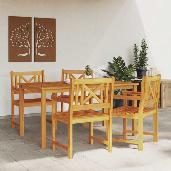 vidaXL Conjunto de Comedor de Jard&iacute;n 5 pcs Marr&oacute;n