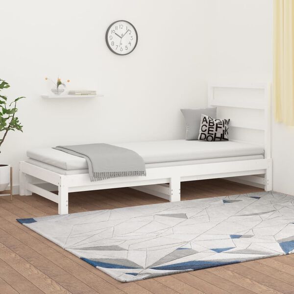 vidaXL Sof&aacute; cama extra&iacute;ble sin colch&oacute;n blanco 2x(90x190) cm