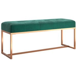 vidaXL Banco de terciopelo verde oscuro 110x36x45 cm