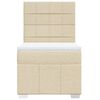 vidaXL Cama box spring con colch&oacute;n tela color crema 90x200 cm