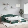 vidaXL Sofá cama nido con cajones terciopelo verde oscuro 90x200 cm