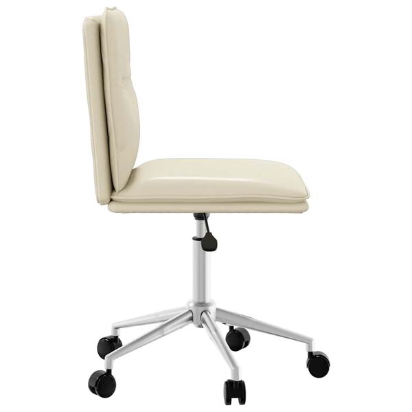 vidaXL Silla de comedor de cuero sint&eacute;tico color crema