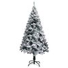 vidaXL Árbol de Navidad artificial verde con nieve 150 cm
