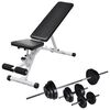 vidaXL Banco de entrenamiento con juego de pesas y mancuernas 30,5 kg
