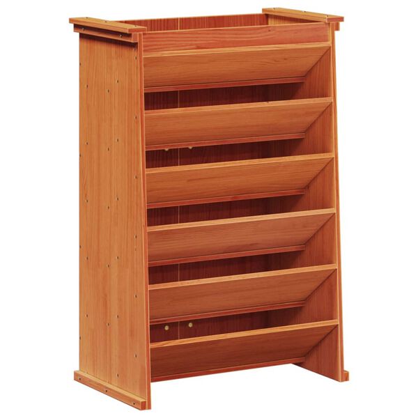 vidaXL Jardinera hierbas 6 niveles madera maciza marr&oacute;n 69x40x101,5 cm