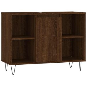 vidaXL Mueble de ba&ntilde;o madera de ingenier&iacute;a roble marr&oacute;n 80x33x60 cm