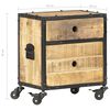 vidaXL Mesita de noche de madera de mango rugosa 40x30x50 cm