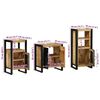 vidaXL Juego de muebles de baño con cajón 3 pcs Madera de mango maciza