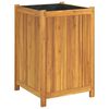 vidaXL Jardinera con forro madera maciza de acacia 50x50x75 cm