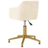 vidaXL Sillas de comedor giratorias 4 unidades terciopelo color crema
