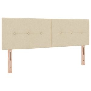 vidaXL Cabecero Ajustable en Altura con cabecera Crema 144 cm tela