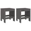 vidaXL Taburetes de jard&iacute;n 2 uds madera maciza pino gris 40x36x45 cm