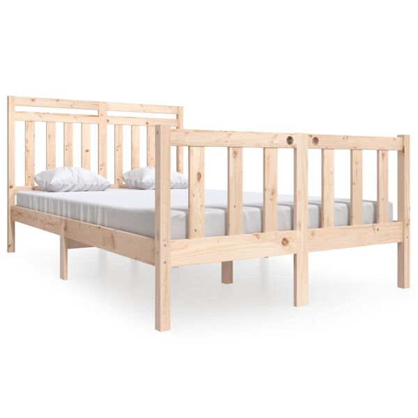 vidaXL Estructura cama doble pequeña madera maciza 135x190 cm