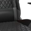 vidaXL Silla gaming con reposapi&eacute;s cuero sint&eacute;tico negro gris