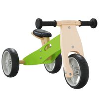 vidaXL Bicicleta de equilibrio para niños 2 en 1 verde