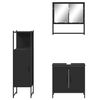 vidaXL Juego de muebles de baño 3 pzas madera contrachapada negro