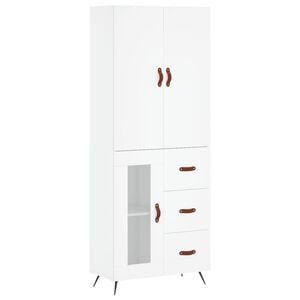 vidaXL Aparador alto madera contrachapada blanco 69,5x34x180 cm