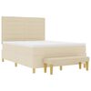 vidaXL Cama tipo Box Spring con colch&oacute;n Crema 140 x 190 cm tela