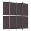 vidaXL Biombo divisor de 4 paneles de tela marr&oacute;n 200x200 cm
