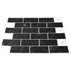 vidaXL Azulejo de metro 20 pcs M&aacute;rmol Negro 30,5 x 30,5 cm