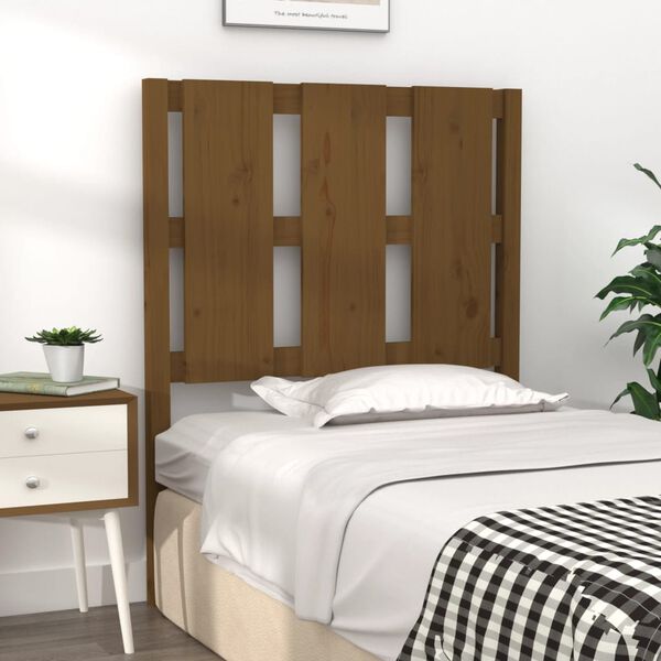 vidaXL Cabecero de cama madera maciza pino marr&oacute;n miel 80,5x4x100 cm