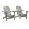 vidaXL Sillas Adirondack de jardín y mesita madera maciza abeto gris