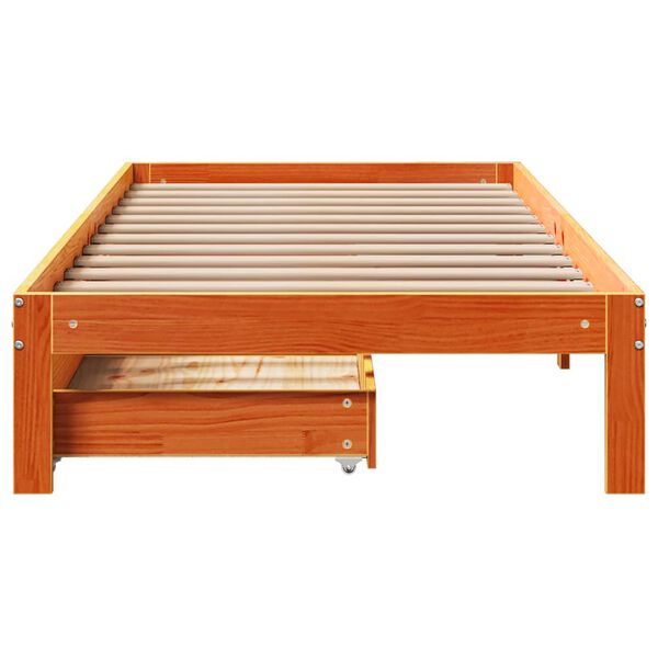 vidaXL Estructura de cama con cajones madera de pino marr&oacute;n 75x190 cm