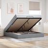 vidaXL Estructura de cama otomana colchones tela gris claro 200x200cm