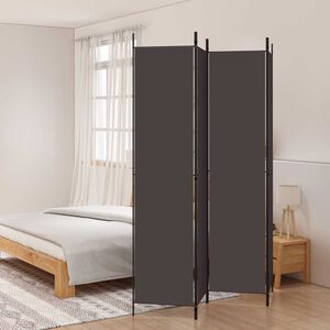 vidaXL Biombo divisor de 4 paneles de tela marr&oacute;n 200x220 cm