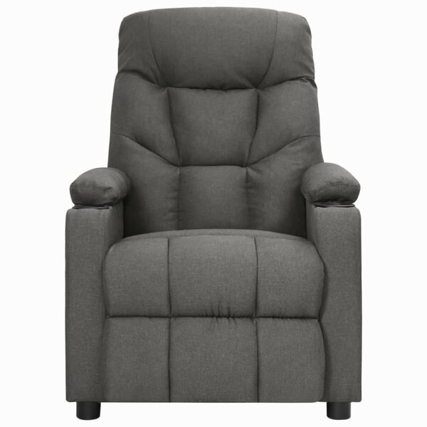vidaXL Sill&oacute;n reclinable de tela gris oscuro