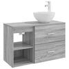 vidaXL Juego de muebles de ba&ntilde;o 2 uds. Sonoma gris