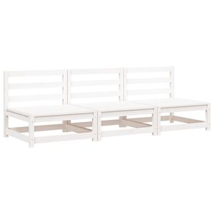vidaXL Sof&aacute;s jard&iacute;n sin reposabrazos 3 uds madera blanco 70x70x67 cm