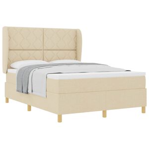 vidaXL Cama tipo Box Spring con colch&oacute;n Crema 200 x 160 cm tela
