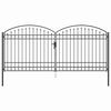 vidaXL Puerta de cerca ASSEN 401 x 224,5 cm Acero Gris Con cerradura